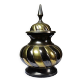 Twisted brass covered pot, vintage Indian craftsmanship from the 60s-80s.