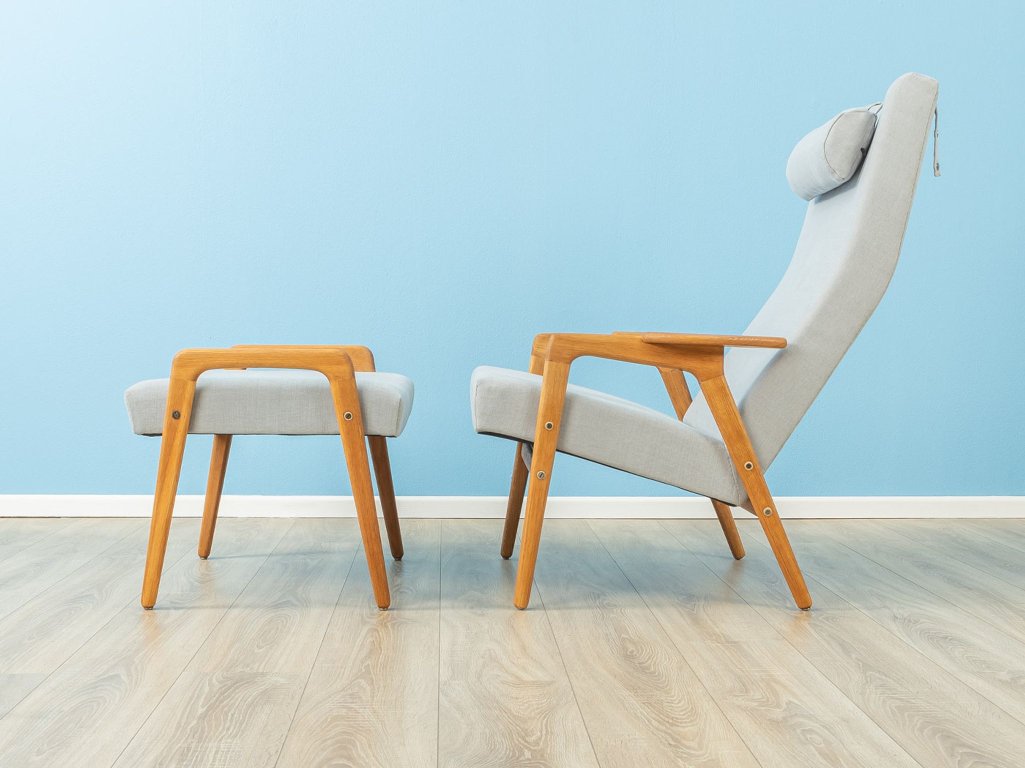 1960s armchair with stool by Yngve Ekström for Pastoe
