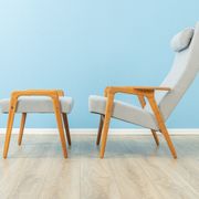 1960s armchair with stool by Yngve Ekström for Pastoe