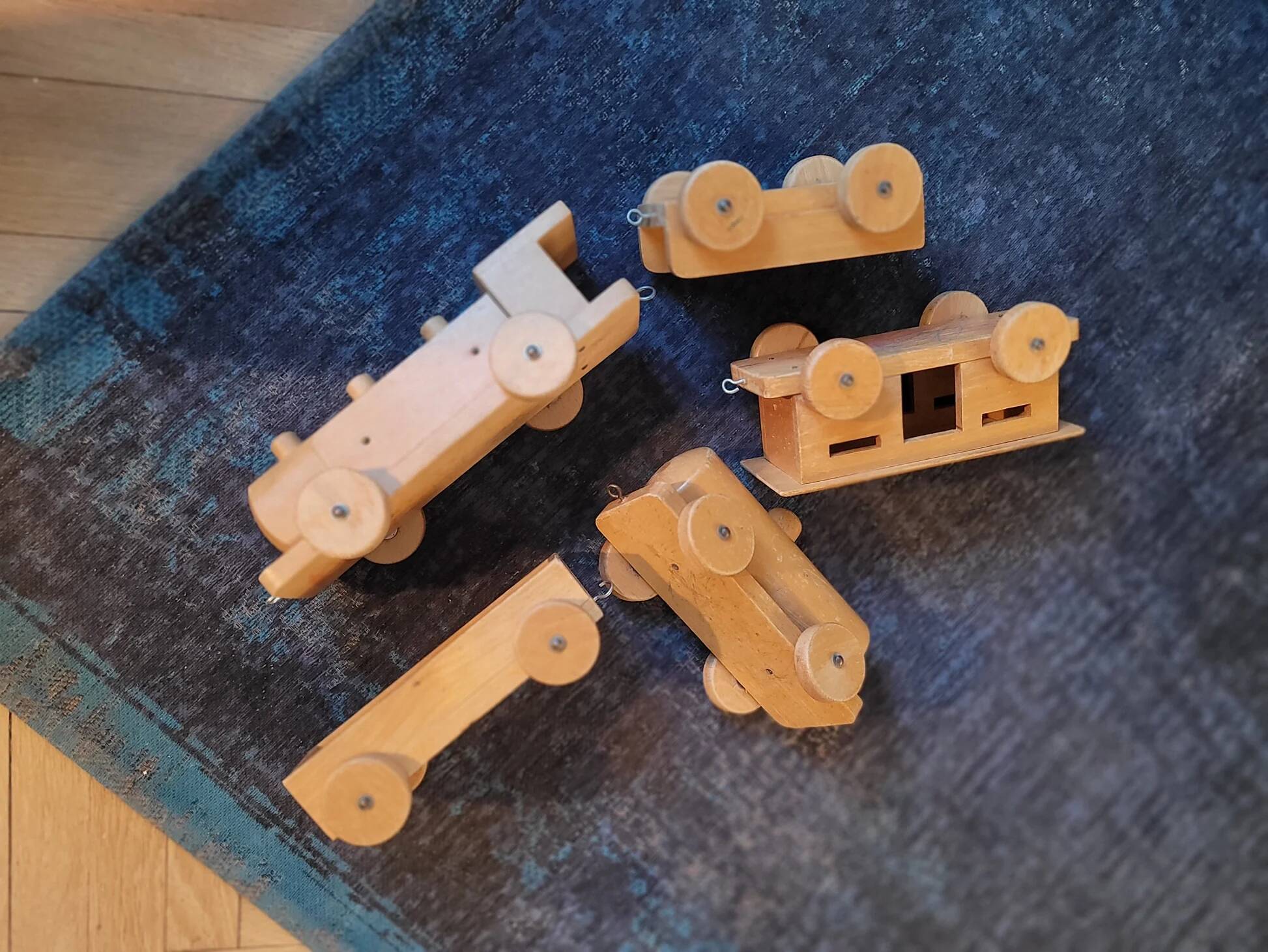 Old wooden train - beech toy