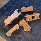 Old wooden train - beech toy