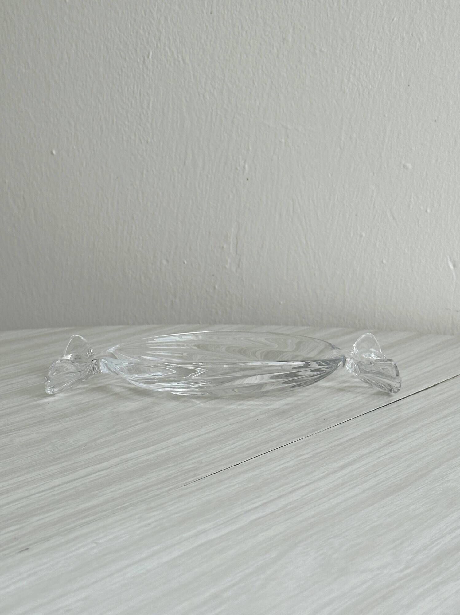 Vintage thick glass candy-shaped catchall.