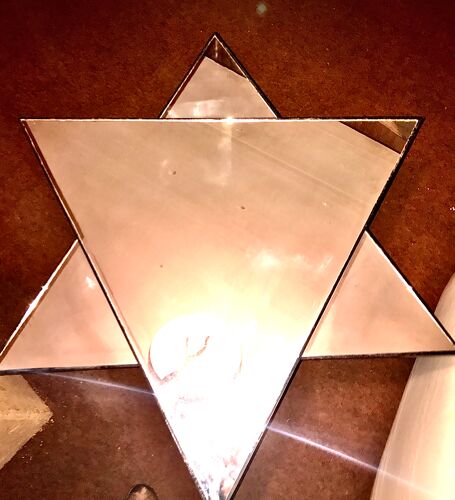 Table miroir forme triangle/étoile fer forgé modèle unique