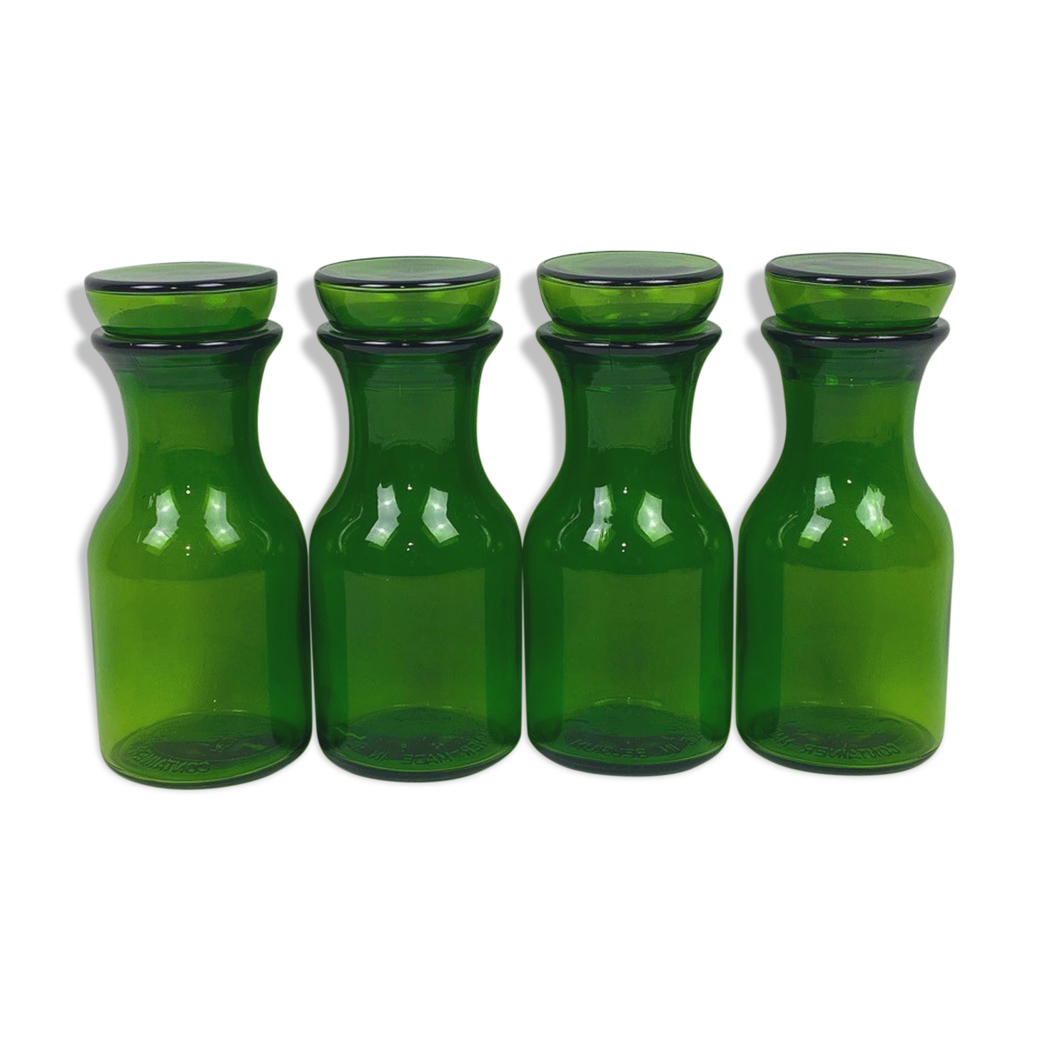 4 airtight pots in vintage glass