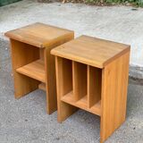 Pair of Scandinavian wooden vinyl furniture