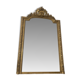 Antique mirror in wood and gilded stucco, Louis XV style, 19th century
