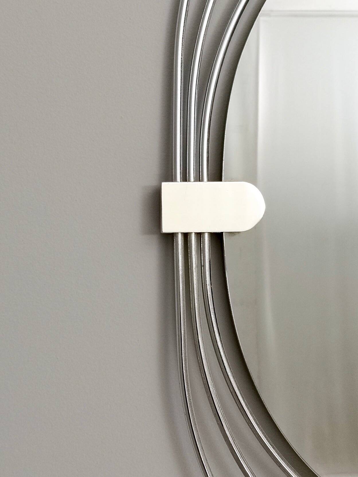 Smoked Wall Mirror with a Triple Chrome-Plated Metal Frame, Italy