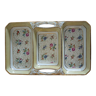 Old aperitif serving dish 3 compartments porcelain Mehun France