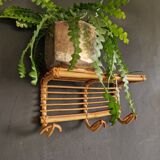 Rattan coat rack