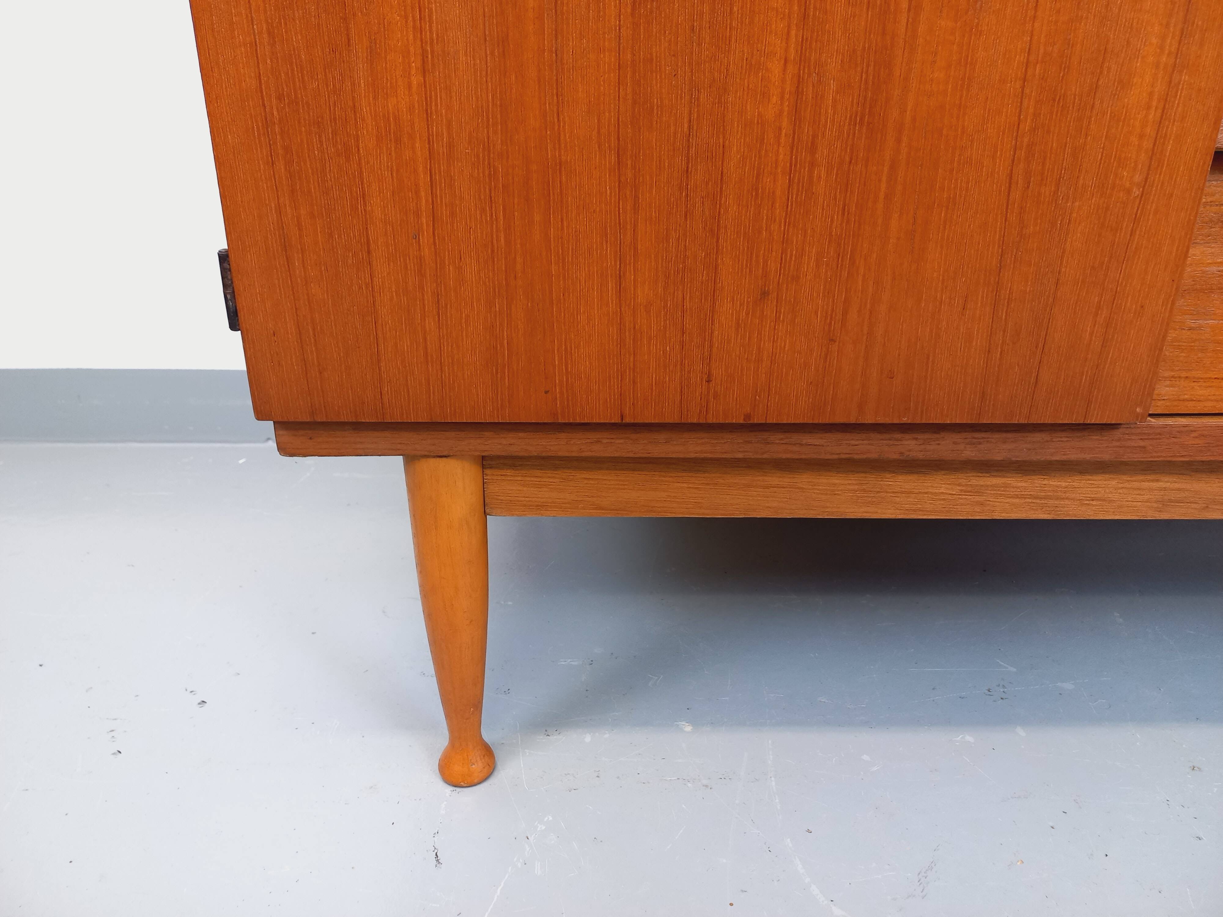 Vintage Scandinavian-style teak secretary cabinet