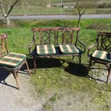 Salon Baumann, 1910, banquette, fauteuil et chaise bistrot