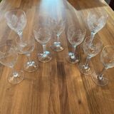 Lot of 9 crystal glasses