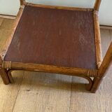 Vintage rattan sofa side table, bedside table, 1970s