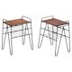 Vintage Teak Side Tables with Metal Frame, Denmark, 1960s, Set of 2