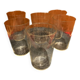 6 verres limonade ancien soufflés et gravés