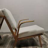Mid-century wool boucle armchairs