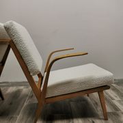Mid-century wool boucle armchairs
