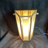 SOTHIS wall lamp - hexagonal - glass and brass - Italy