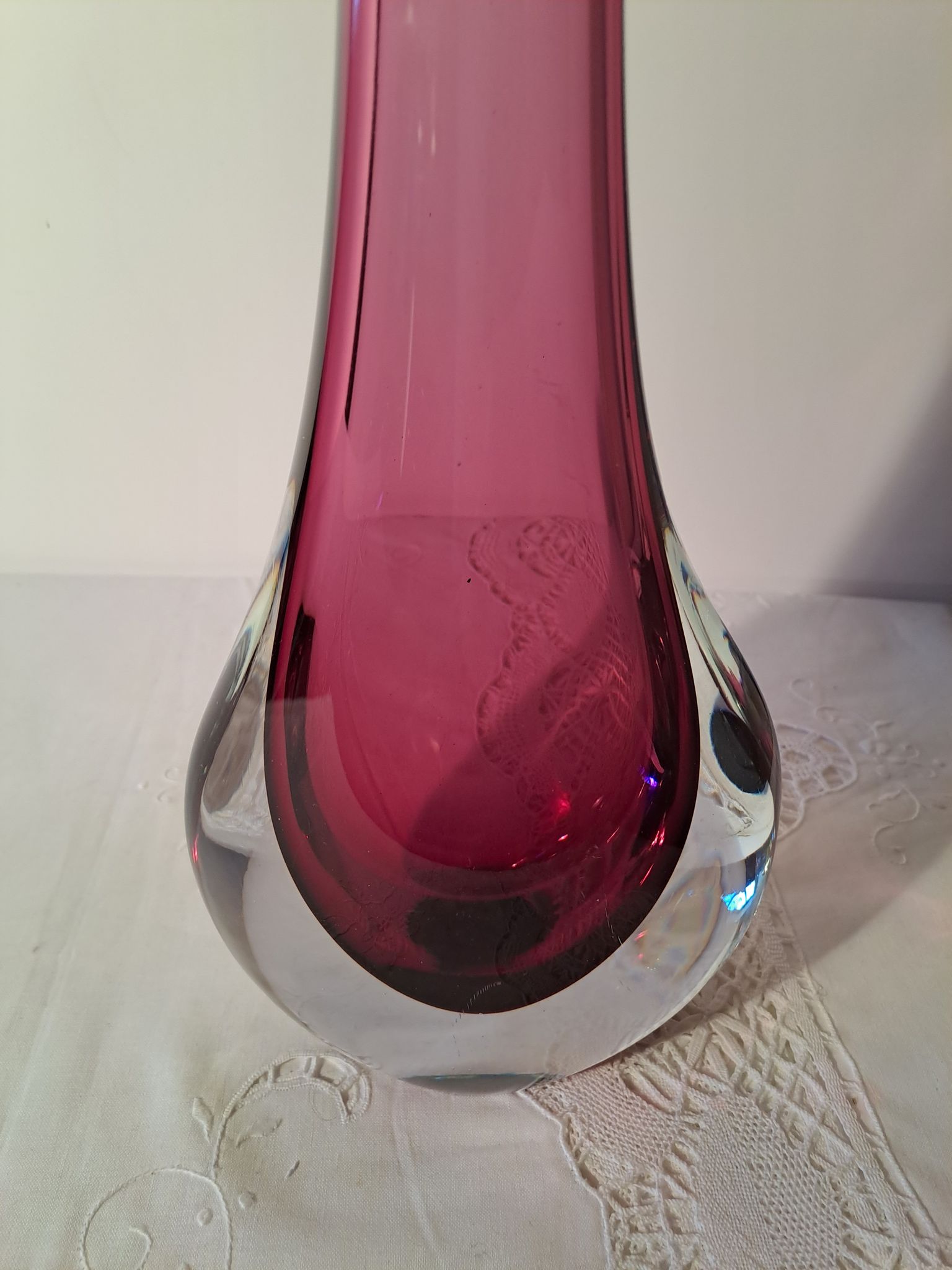 Vase soliflore en verre de Murano par Flavio Poli