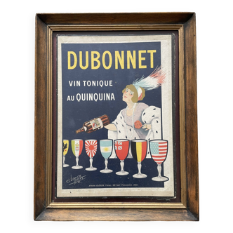 Framed lithograph Dubonnet 1912