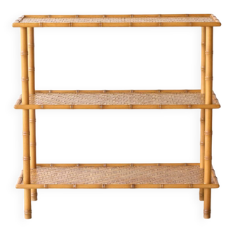 Vintage bamboo & rattan console, L91cm