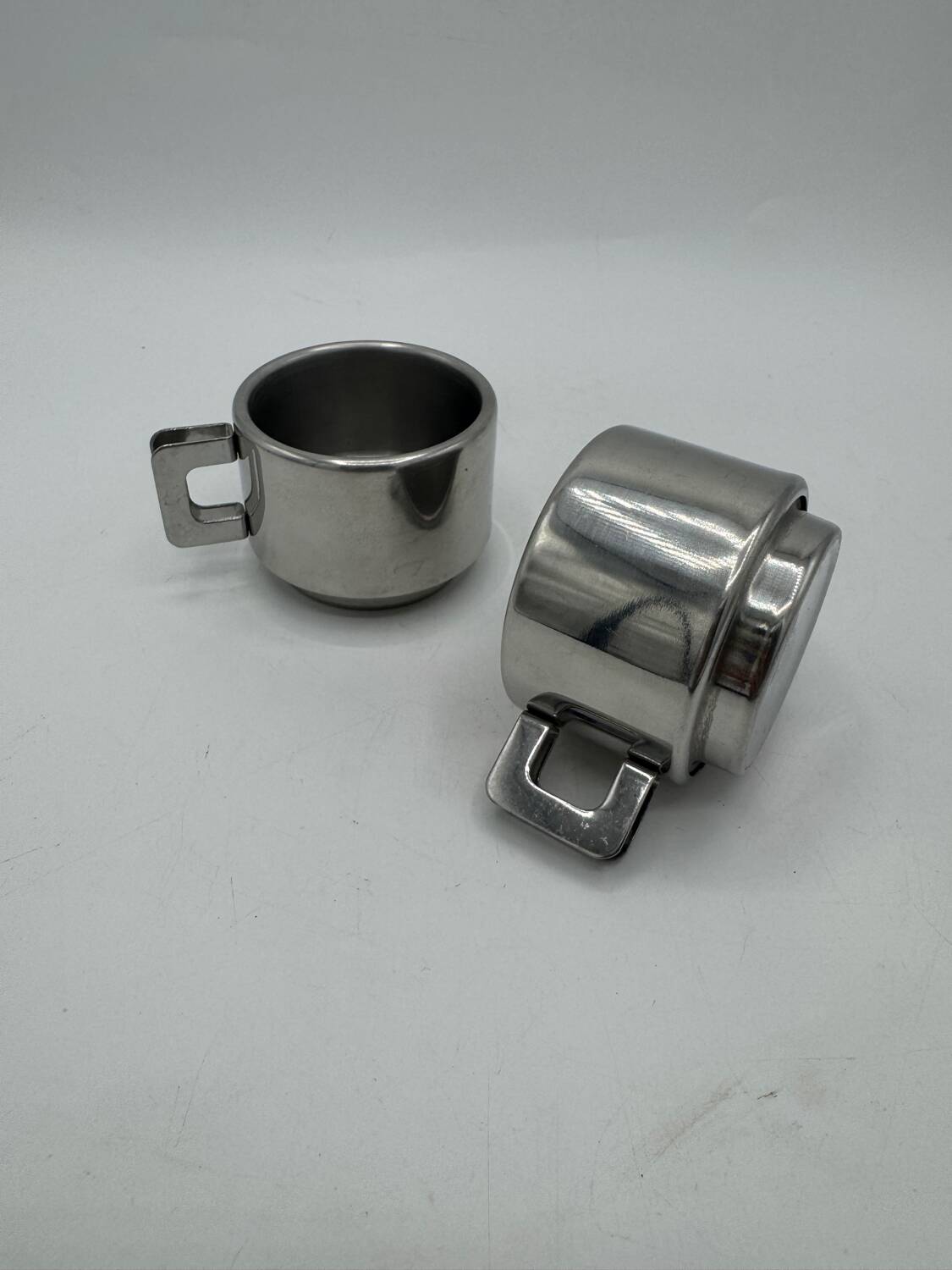 Set of vintage stainless steel cups
