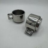 Set of vintage stainless steel cups