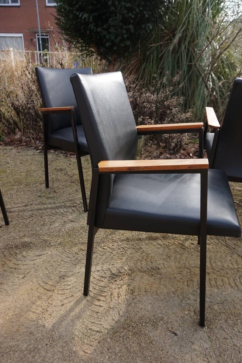 Midcentury Industrial Minimalistic Dutch Design Armchairs/Conference Chairs