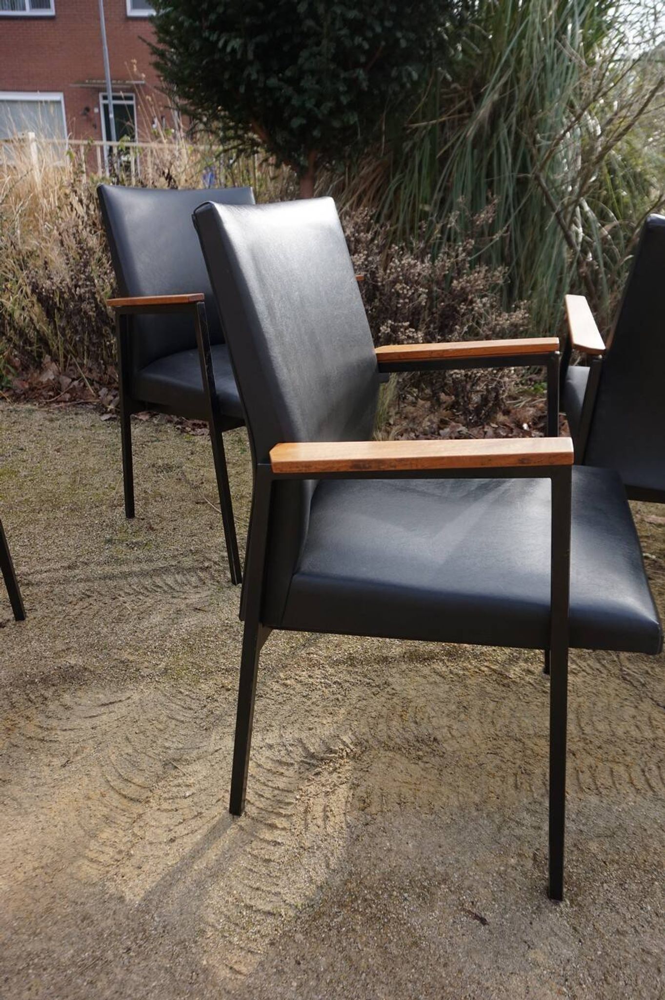 Fauteuils/chaises de conférence au design minimaliste industriel néerlandais du milieu du siècle