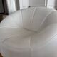 Very beautiful white leather armchair model Pumpkin by Pierre Paulin.