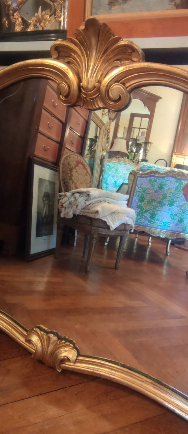 Old large golden mirror