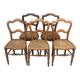 Set de 5 chaises bistrot cannées
