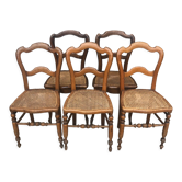 Set of 5 canned bistro chairs