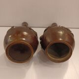 Paire de vases soliflore en bronze. Japon, XIX eme Siècle.-