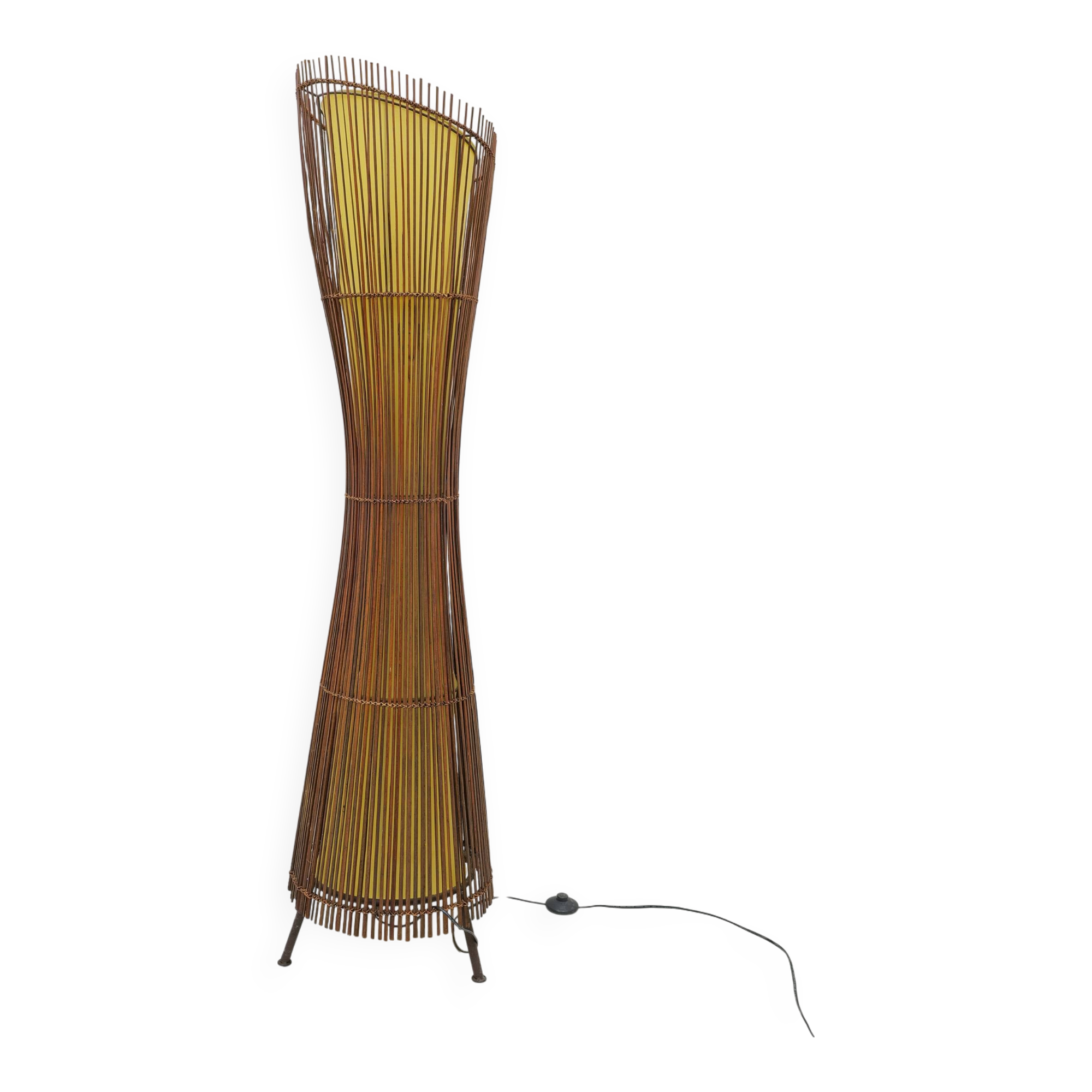 Organic Shaped Bamboo Floor Lamp "Kobe", France, 1980s
