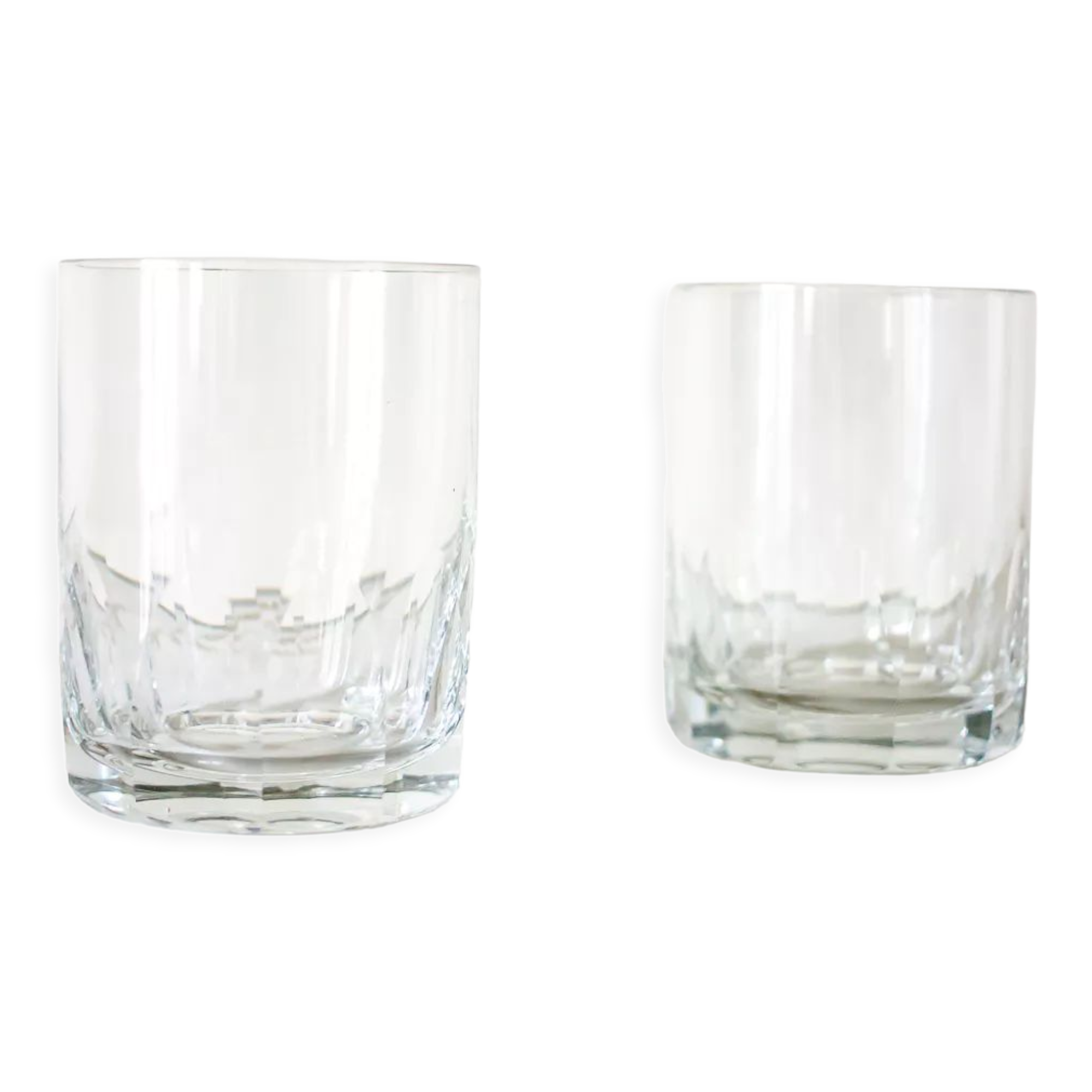 Paire de verres à whisky en verre taillé