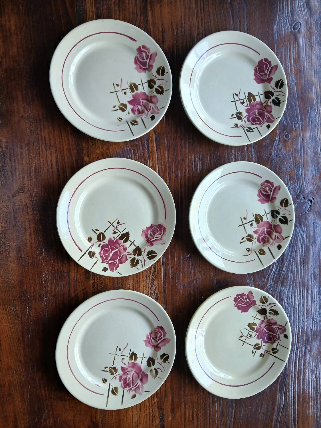 Set of 6 dessert plates Badonviller - model Simone