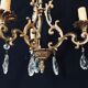 Lustre cage  à 3 lumières cristal et bronze