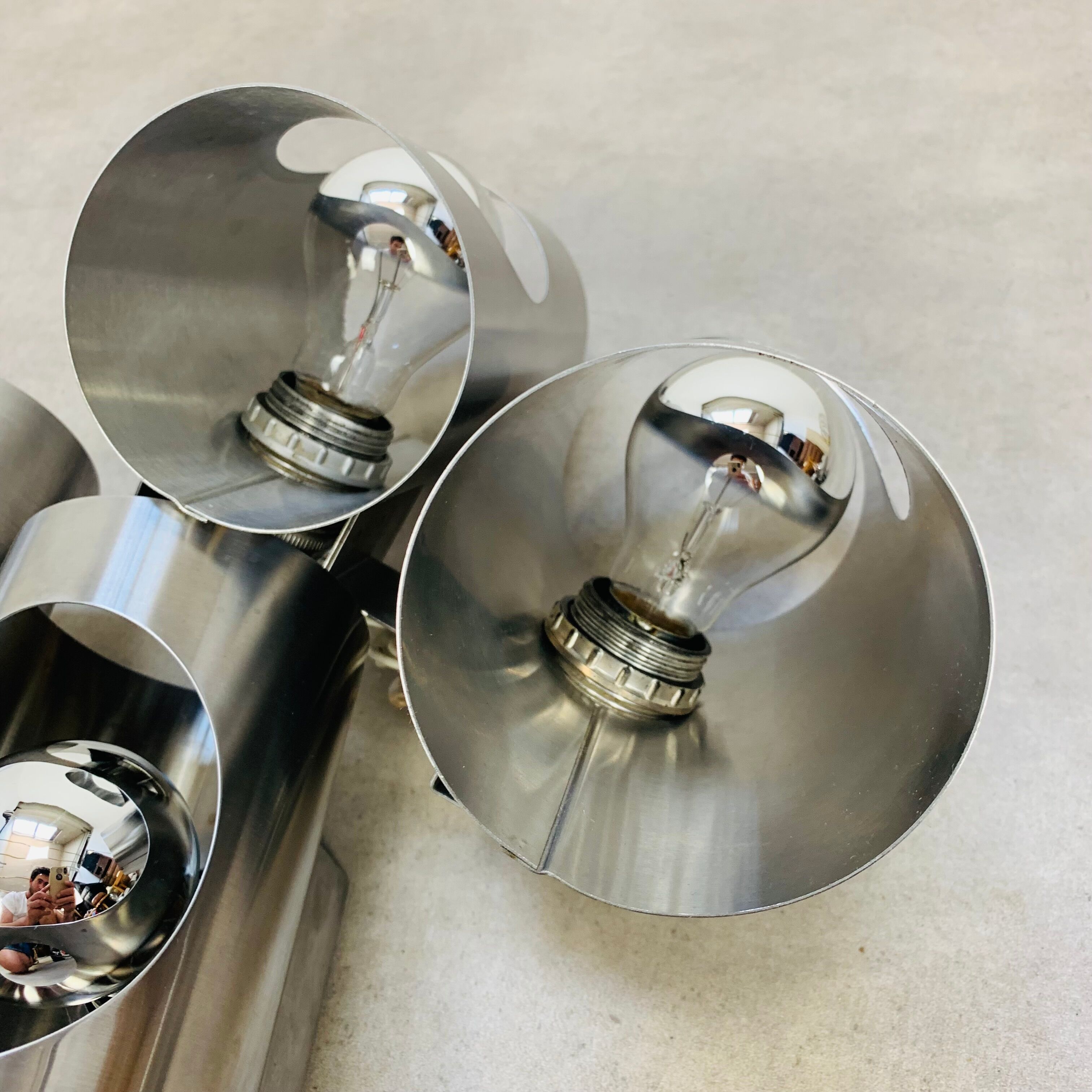 Pair of Oxar 70s wall lamps space age style
