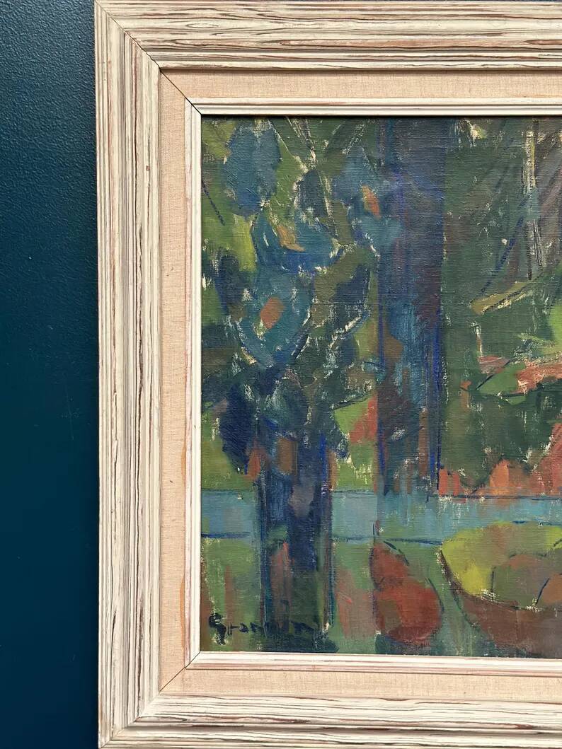 Original Swedish Oil on Canvas – "Still Life with Bowl of Fruit" by Svan Grandin – Signed – Vintage & Framed – 91 × 83 cm (35.8" × 32.7")
