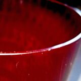 Ruby red glass vase with honeycomb effect from the 50s Height 35.3 cm