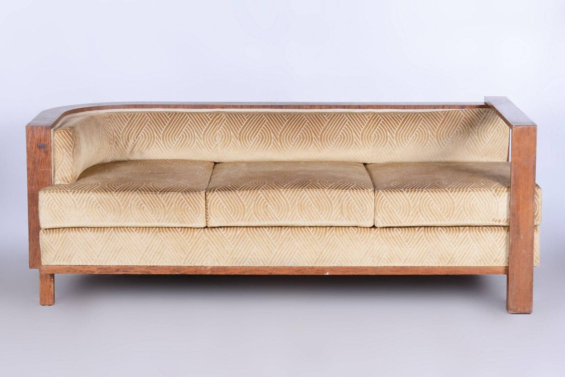 Art Deco Rosewood Seating Set with Coffee Table, France, 1920s, Set of 5
