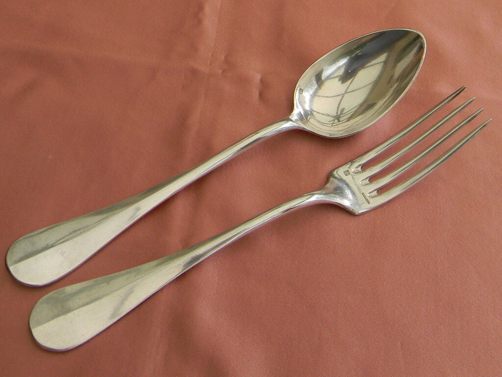 Set of 10 cutlery in silver white metal
