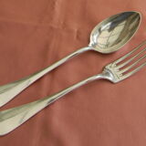 Set of 10 cutlery in silver white metal