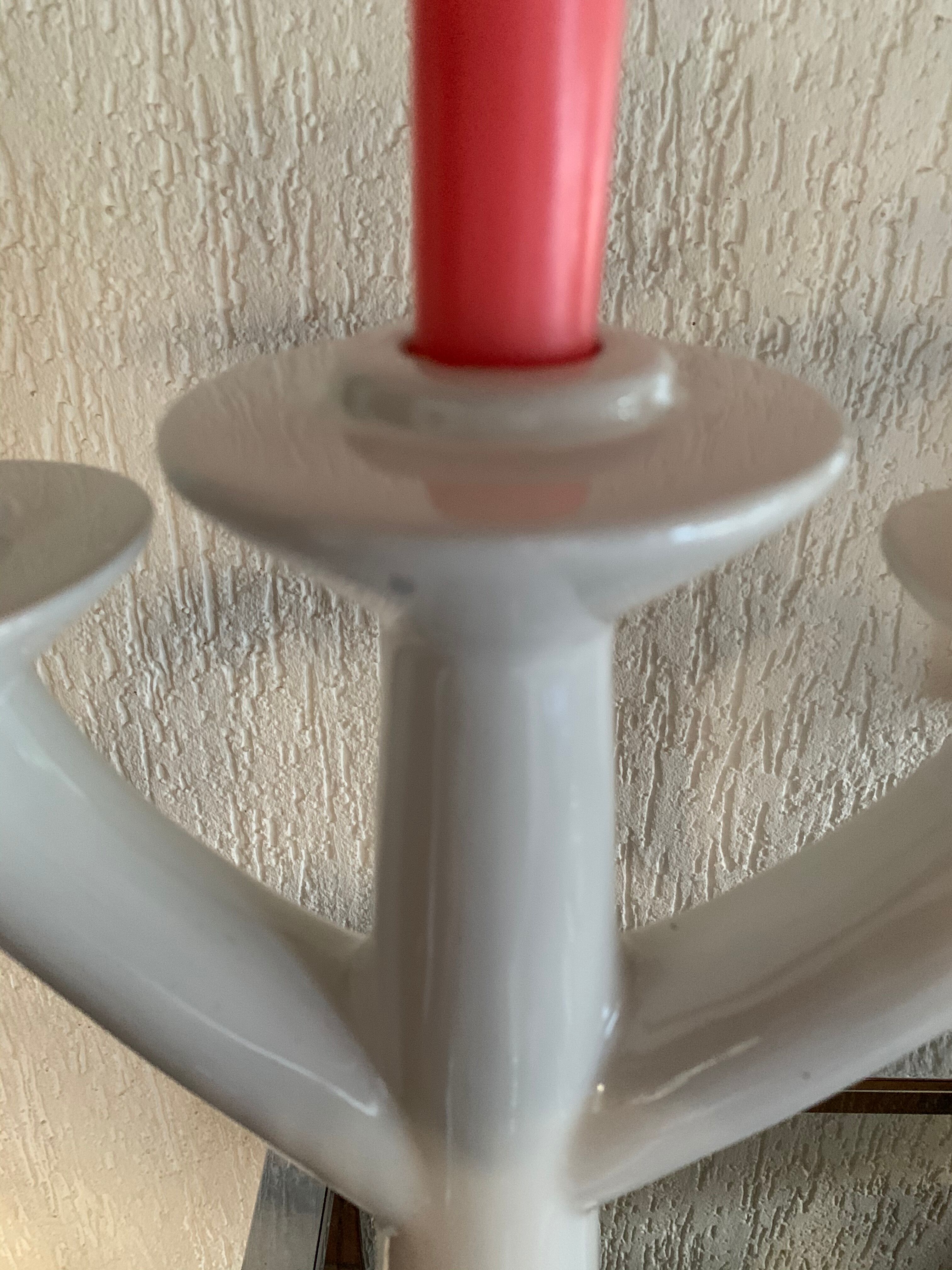 Swedish chandelier white ceramic 3 fires