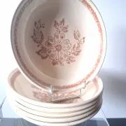 6 beige ceramic deep plates in very good condition.