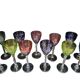 12 coloured cups / glasses Saint-Louis model Chantilly