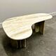 Vintage marble boomerang coffee table, Italy 1980s