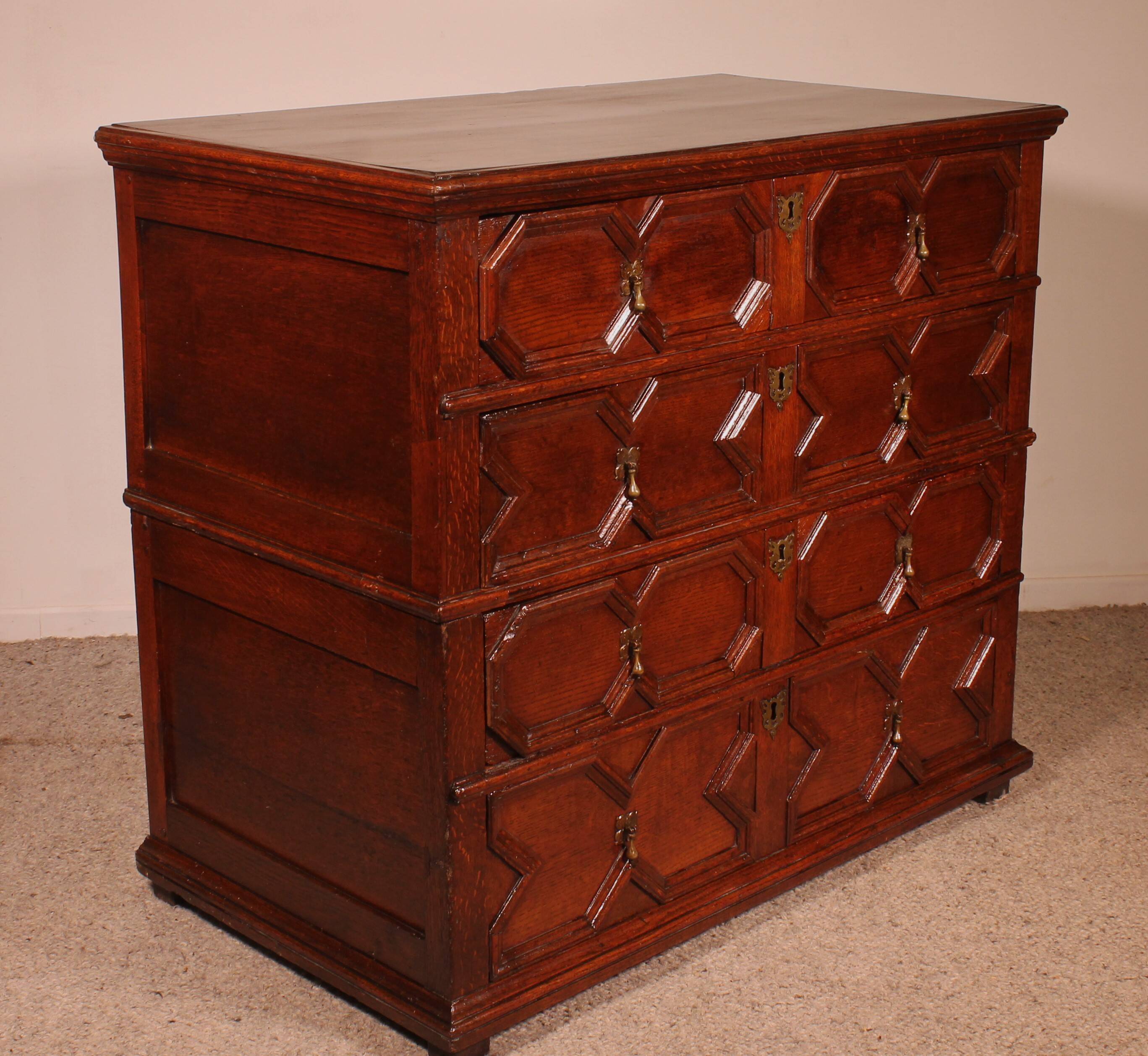 Jacobean Oak Commode 17th Century
