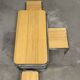 Set of 4 nesting coffee tables from the 70s, metal and solid oak.